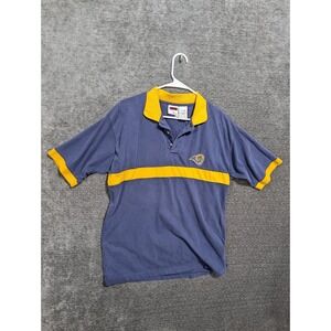 Vintage Iron Knights Athletics St Louis Rams Polo Shirt Navy Gold Mens Large